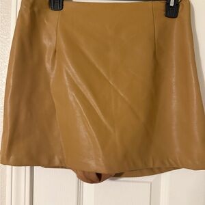 Abercrombie & Fitch Brown Leather Skort